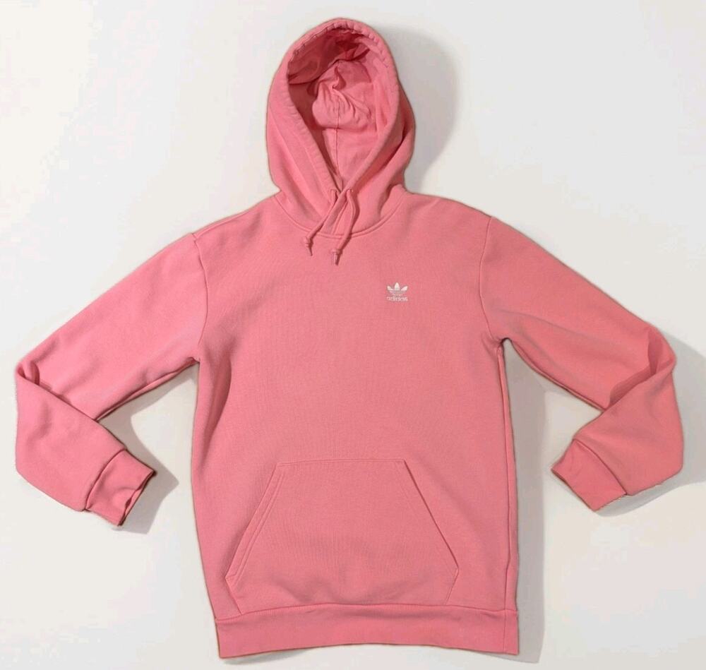 Adidas Originals Trefoil Hoodie Mens Small Pink Pullover Sweatshirt Logo